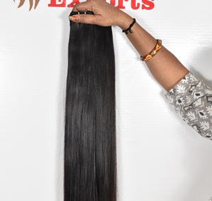 Pas cher Remy 100% Cuticule Aligné Vierge Indien Extensions de Cheveux Humains Couleur Naturelle Machine Double Trame Armure Droite Bundles - Product Image 2