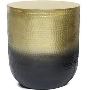 Mesa auxiliar de metal sólido de alta resistencia con mesa central decorativa para dormitorio con acabado martillado y doble tono, mesa de centro interior - Product Image 1