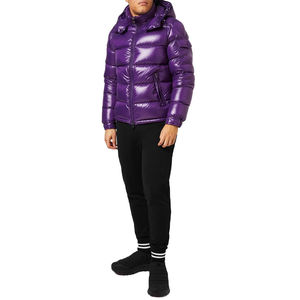 VESTE MATELASSÉE BRILLANTE-Doudoune matelassée violette pour hommes Doudoune d'hiver matelassée avec logo personnalisé pour l'hiver - Product Image 1