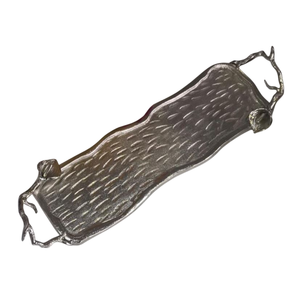 Forme d'élégance de plateau en métal d'argenterie de la plus haute qualité pour la salle à manger et la restauration à domicile Plateau de service alimentaire décoratif le plus vendu - Product Image 2