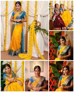 Nueva colección festiva, Sari de seda Lichi suave con Rich Pallu Jacquard Work para fiestas de estilo Bollywood para invierno y verano - Product Image 3