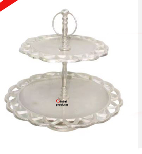 Support à gâteau de designer en aluminium de qualité supérieure, finition argentée, pour hôtel, restaurant et bar - Product Image 5