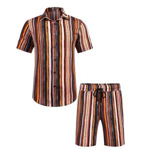 Summer <b>Men's</b> Suit <b>Beach</b> Print Lapel Short Sleeve Shorts Vacation Casual Suit <b>Shirt</b> - Product Image 5