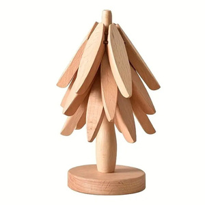 Sous-plat en bambou pour casseroles et théières avec support, modèle EKG125, moderne, écologique, 20x9,5cm - Product Image 2
