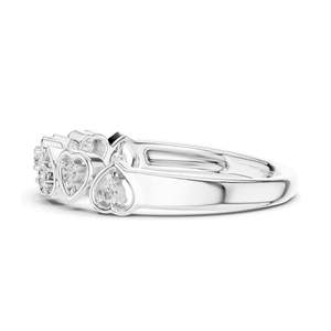 Bague en diamant de laboratoire en forme de cœur de 0,105 carats pour femme, clarté VVS-VS EF, or 18 carats, 14 carats, 10 carats et argent 925, moissanite et diamant de laboratoire - Product Image 6