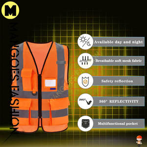 Ventes directes Vêtements de travail de bonne qualité 5 poches avec bandes réfléchissantes Gilet de travail personnalisé pour l'extérieur Coloré Respirant Sûr - Product Image 5
