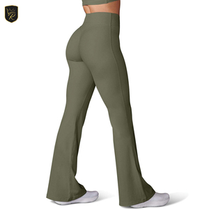 Pantalones de Yoga Personalizados para Mujer, Corte de Campana, Cintura Media, Color Sólido, Secado Rápido, Transpirables, Ropa Deportiva para Entrenamiento, Running y Ejercicio - Product Image 3