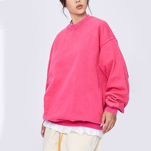 Sudaderas cuadradas extragrandes con estampado DTG personalizado, sudaderas con Jersey vintage desgastado con bordado de lana de algodón pesado - Product Image 4