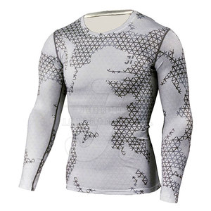 Vente chaude de haute qualité Logo personnalisé Spandex/Polyester Rash Guard Compression confortable à manches longues Gym Wear Hommes Fitness Sport - Product Image 1