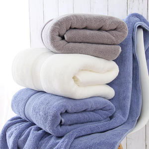 Wholesale Dilpasand Hosiery Luxury Thickened <b>Large</b> Cotton Bath <b>Towels</b> 70*140 800g Solid Color Eco-Friendly Quick-Dry Tub Mats - Product Image 2