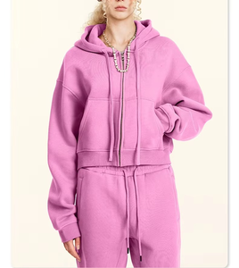 Sweats élégants pour femmes doux léger confort avant fermeture à glissière complète Fitness Hoodie pour femmes - Product Image 1