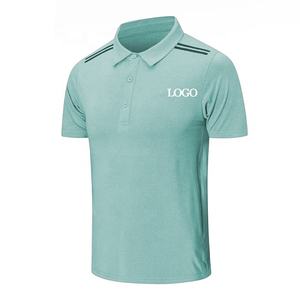 Personalizado de lujo de los hombres de algodón camiseta polo streetwear de gran tamaño costilla cuello redondo hombro caído peso pesado 220gsm Polo Camiseta para los hombres - Product Image 3