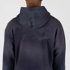 Sweats à capuche en molleton régulier de haute qualité pour hommes manches longues sweats à capuche thermiques d'hiver Logo imprimé personnalisé cordons de serrage sweats à capuche solides - Product Image 5