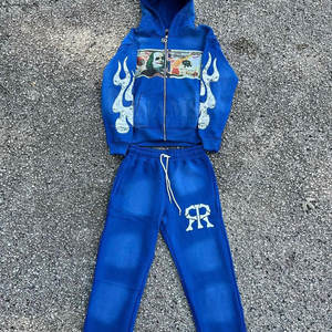 Chándal de algodón ajustado para hombre con logotipo, estampado de abullonado liso, gran oferta, traje informal de talla grande, chándal de secado rápido de talla grande para hombre - Product Image 5