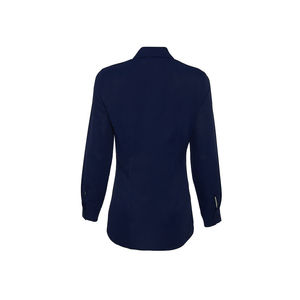Blusa de Popelina con Cuello Alto para Mujer, Corte Entallado, Estampado, para Oficina, Cuatro Estaciones - Product Image 3
