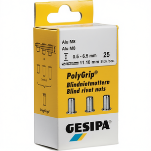 GESIPA 50-Piece PolyGrip Blind <b>Rivet</b> <b>Nut</b> with 7mm X 13.5mm M5 Aluminum <b>Rivet</b> Shank Metal Crafts - Product Image 3