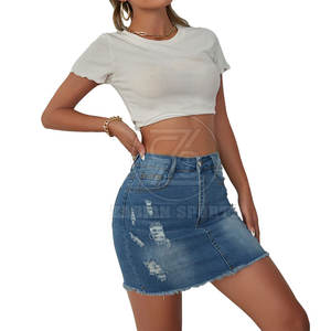 Ropa de entrenamiento de alta calidad, Falda vaquera para mujer, uso informal, gran oferta, Falda vaquera de algodón para mujer a la venta - Product Image 5