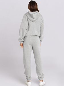 Conjunto Deportivo de 2 Piezas para Mujer, Talla Grande, Sudadera con Capucha Transpirable y Pantalones, Ropa Deportiva Informal para Fitness, Venta al Por Mayor - Product Image 3