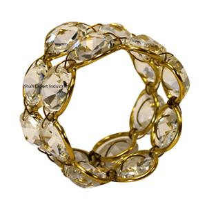 Ensemble de 2 ronds de serviette en perles de cristal porte-serviettes en argent brillant pour la décoration de vaisselle de dîner de fête de mariage - Product Image 6