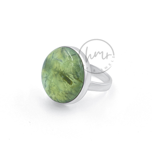 Hot <b>Sale</b> Latest Style 925 Sterling Silver Handmade Ring Natural Green Prehnite Gemstone Jewelry For <b>Women</b> - Product Image 4