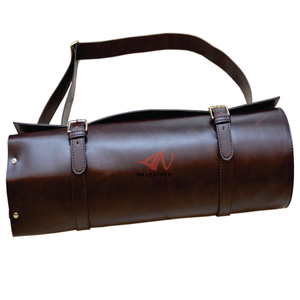 High Quality Leather Chef Tool <b>Rolling</b> Bag OEM Custom Design Adjustable Strap Storing Pouch - Product Image 2