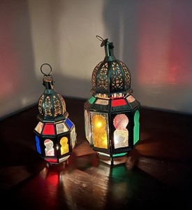 High Quality <b>Brass</b> <b>Lantern</b> Surrounded With Multicolor Glass Handmade Coustmized Moroccan <b>Lantern</b> - Product Image 2
