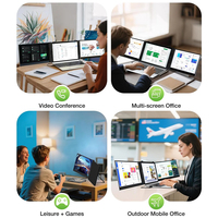 Extensor de Pantalla para Portátil para Uso en Oficina, Monitor Portátil LCD IPS FHD de 14 Pulgadas con USB Tipo-C para Uso Empresarial
