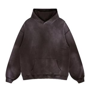 Vente en gros de sweats à capuche surdimensionnés en coton 350gsm sérigraphie personnalisée hiver polaire lourde à épaules tombantes - Product Image 2