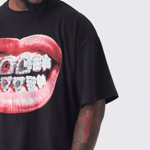 2025 camiseta personalizada de gran tamaño para hombre con estampado de logotipo 100% algodón camiseta de talla grande camisetas grandes y altas Camiseta holgada para hombres - Product Image 5