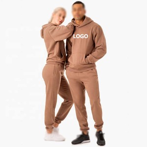 Unisex Oversized Solid Cotton Fleece Sweatsuit | Hoodie & Jogger <b>Pants</b> | Windproof Breathable | OEM/ODM Available - Product Image 4