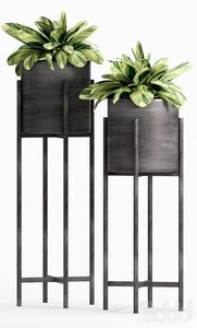 Hot Selling Stylish Minimalist Black Metal <b>Planter</b> <b>Large</b> Indoor/Outdoor Stand PE Coating Custom Home Garden Decor Flower Pot - Product Image 2