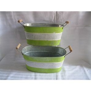 Jardinière galvanisée décorative pour la maison et le jardin Jardinières de fleurs en métal de haute qualité pour la décoration intérieure Hôtels et jardin Design élégant - Product Image 3