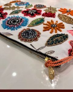 Sac à main perlé fait à la main sac de soirée avec perles de verre pochette élégante pour les femmes fête mariage mode sac à main - Product Image 3