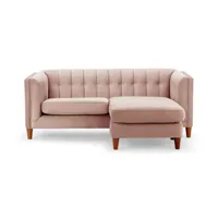 Canapé d'angle sectionnel 3 places extensible en tissu avec pieds en bois Ensemble de meubles de salon pour la maison ou l'appartement