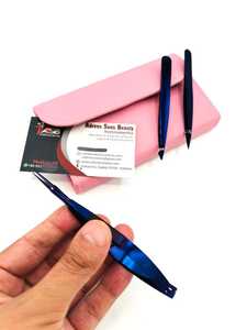 แหนบสปริงคิ้วแบบปลายเรียวพลาสม่าสีม่วงโลโก้แบบยั่งยืนทำจากสเตนเลสใช้เพื่อความงาม - Product Image 3