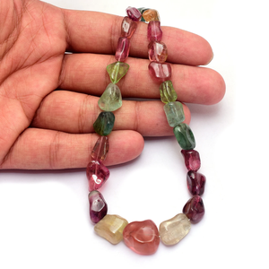 AAA + Multi Tourmaline 7x9mm-15x18mm organique sculpture forme libre roche pépite lustre pierre précieuse perles lisses en vrac pour bijoux - Product Image 6