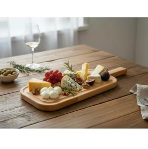 Plateau de service en bois naturel de qualité supérieure pour servir des aliments, des fruits, du pain ou des desserts, disponible au prix d'usine - Product Image 1