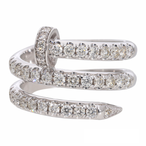 Anillo Moderno en Espiral Chapado en Oro de 14K y Rodio para Mujer con Diamantes Naturales de 1ctw, Engaste de Garras, Joyería Clásica de Múltiples Bandas - Product Image 2