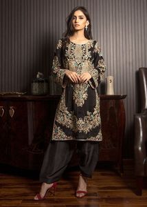 MAGNIFIQUE ET TRENDY--INDIAN/PAKISTANI ZARI BRODERIE SUR ROBE KURTA et SALWAR POUR robe de fête pour fête/mariage = 2023 - Product Image 2