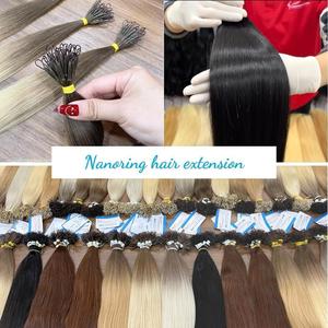 Precio al por mayor 2024 Venta caliente vietnamita Nano anillo queratina doble dibujado extensiones de cabello humano preadheridas en stock - Product Image 5