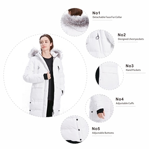 Femmes hiver fourrure à capuche doudoune respirant Camouflage Viscose doublure longue grande taille manteau matelassé - Product Image 5