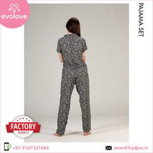 Conjunto de pijama de vestido de noche de mujer de media manga hecho de rayón suave lavado biológico para la temporada de verano disponible en cantidad a granel - Product Image 6