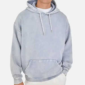Sweat à capuche surdimensionné couleur délavée Offre Spéciale unisexe tissu lourd grande taille pullover hommes sweats à capuche délavés à l'acide avec logo personnalisé - Product Image 1