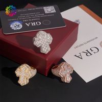 Anillo de Plata de Ley 925 con Incrustaciones de Diamantes para Hombre, Listo para Enviar, Pasa el Test de Diamantes, Anillo Cruzado de Moissanita Estilo Hip Hop para Hombre