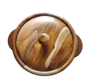 Casserole en bois au design antique, aspect tendance, marmite de service pour le dîner, marmite au design classique, service pour l'hôtel - Product Image 5