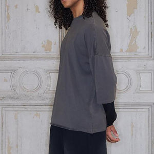 เสื้อยืดผู้ชายแขนยาวผ้าคอตตอน100% 100% ทรงหลวม275แกรมทรงบ็อกซี่ฟิตเนส - Product Image 6