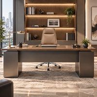 Chaise de bureau de direction de luxe en cuir PU, réglable en hauteur, dossier haut, chaise de manager haut de gamme pour bureau moderne à domicile, base en aluminium