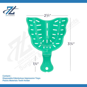Bandejas de impresión Edentulous desechables Manual 3 tamaños Bandejas de impresión dental de plástico Soporte de dientes A + Grado Certificado CE - Product Image 2