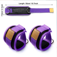 Sangle de cheville réglable en coton/polyester avec anneau en D, antidérapante, protection professionnelle unisexe pour hommes et femmes, fitness, gym, maison