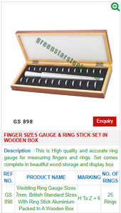 GS 898 Wooden <b>Box</b> <b>Set</b> of Jewelry <b>Tools</b> Finger Sizes Gauge & Ring Stick for Jewellery <b>Tools</b> & Equipment - Product Image 2